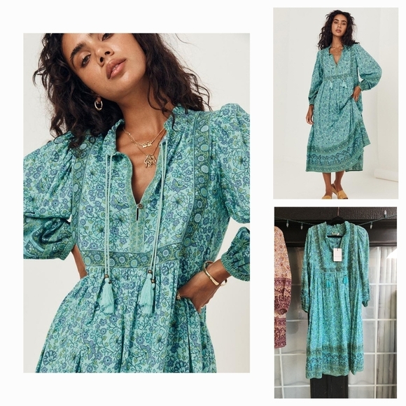 Spell Dresses & Skirts - SPELL‎ GYPSY COLLECTIVE Sundown Boho Dress in Turquoise